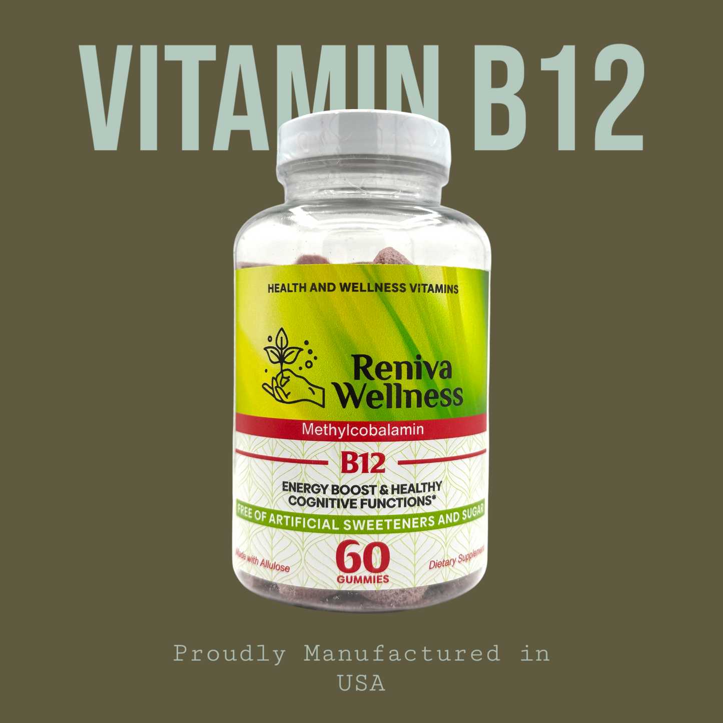 Methylcobalamin B12 gummies for energy and brain health