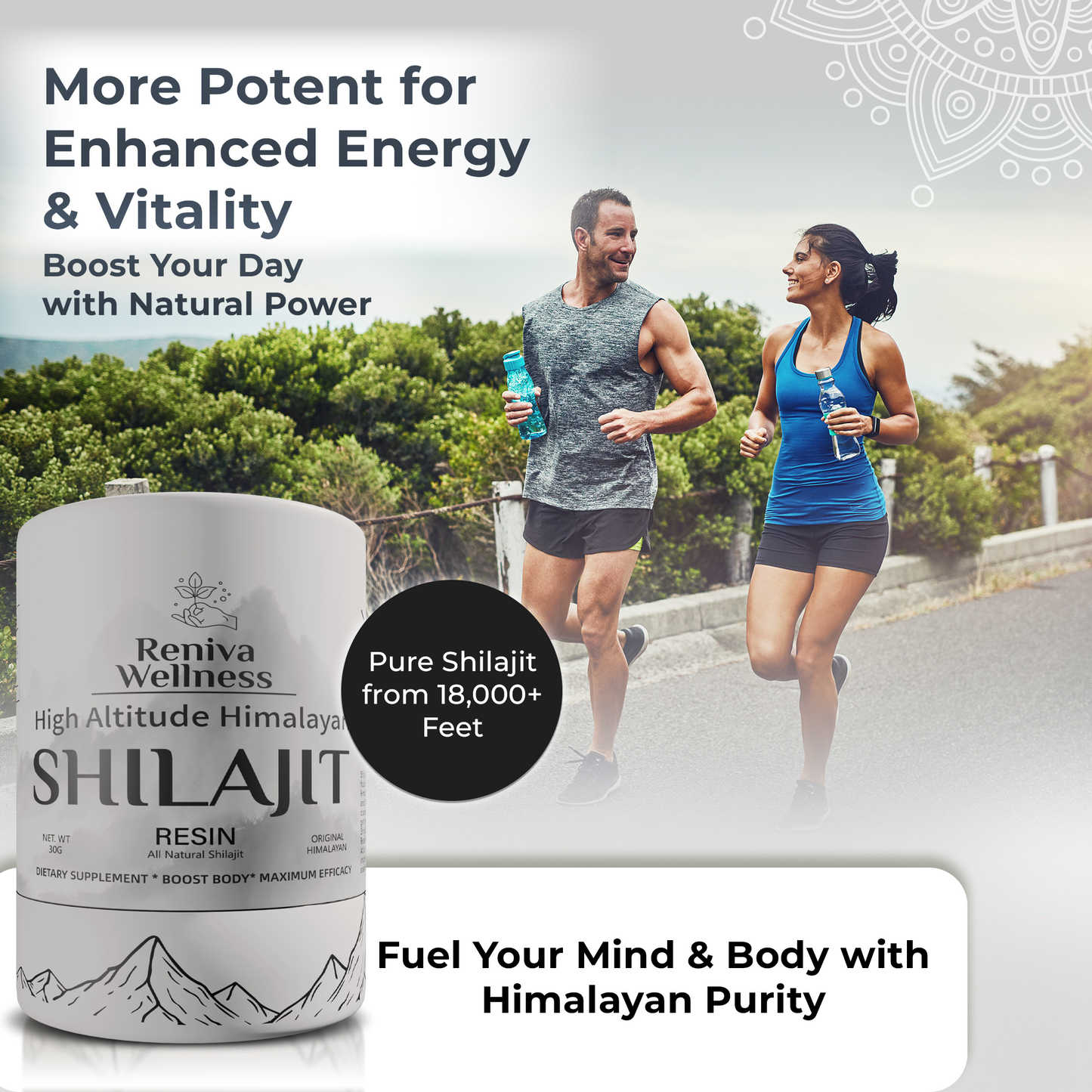Person using RENIVA Wellness Shilajit resin to enhance exercise performance and speed up recovery